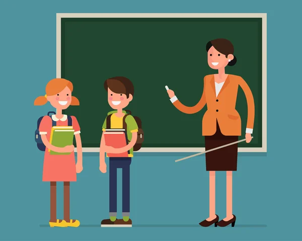 Детей школьного возраста студентов и преподавателей — стоковый вектор