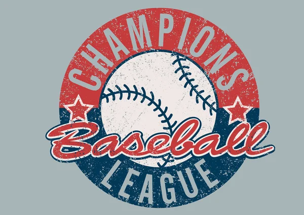 Лига чемпионов бейсбол проблемных печати — стоковый вектор