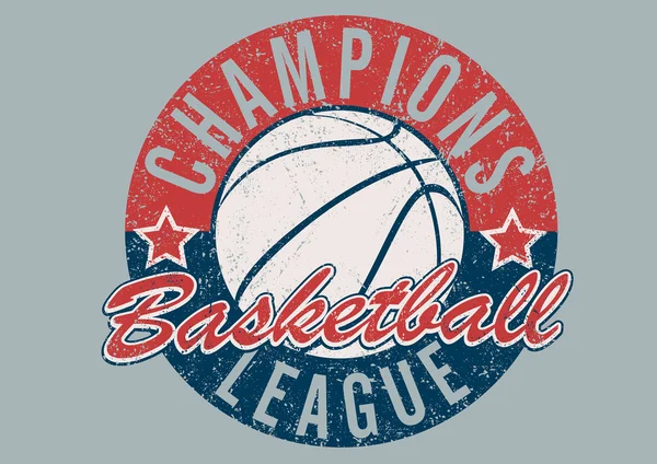 Лига чемпионов баскетбол проблемных печати — стоковый вектор