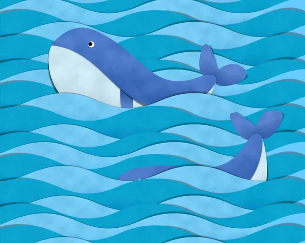 Синий кит на море — стоковое фото