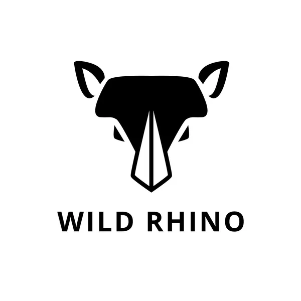 Вектор минималистичный плоский носорога головой логотип — стоковый вектор