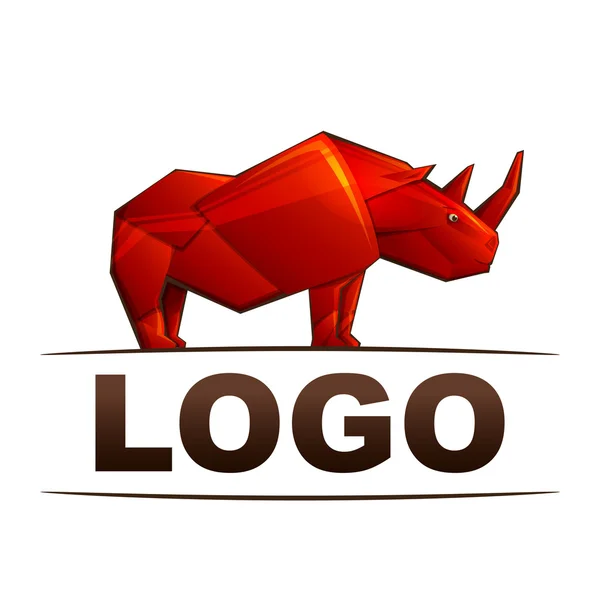 Красный носорога логотип — стоковый вектор