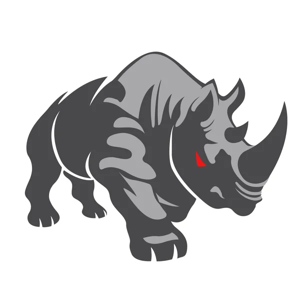 Злой носорог на белом фоне — стоковый вектор