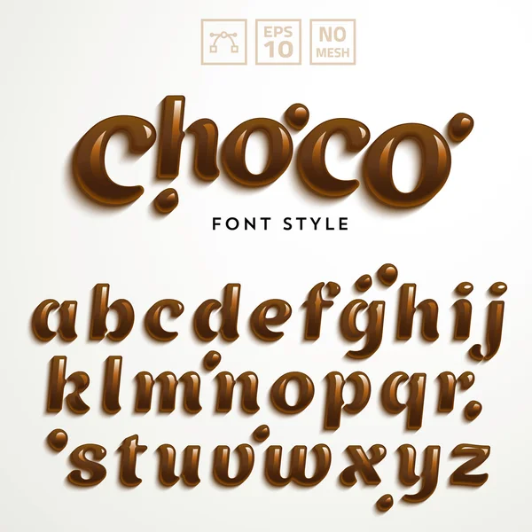 Латинский алфавит, сделанные из шоколада — стоковый вектор