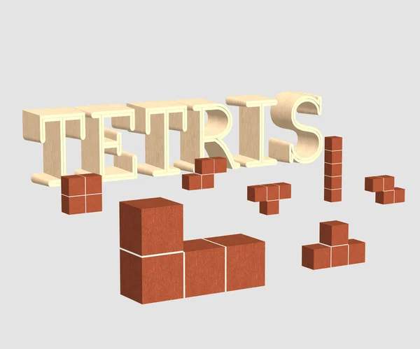 Тетрис игра с 3d кубов — стоковое фото