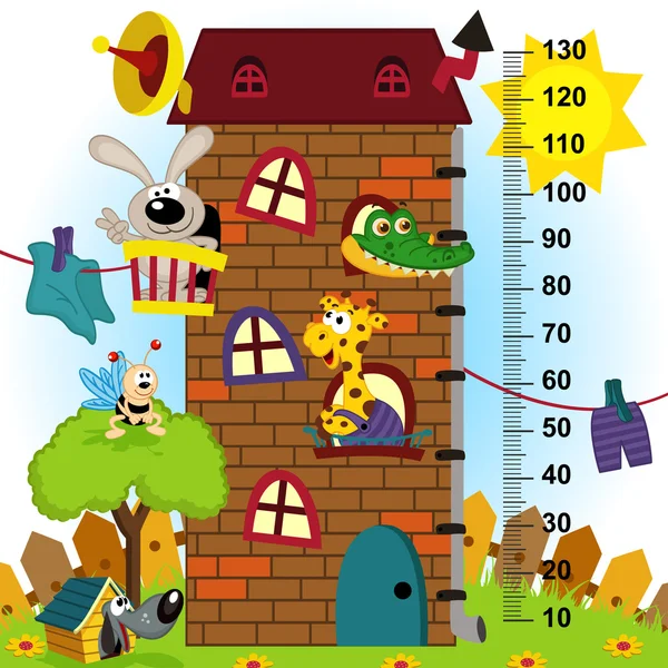 House height measure (in original proportions 1:4) — стоковый вектор