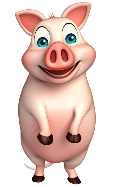 Забавный персонаж мультфильма свинья — стоковое фото