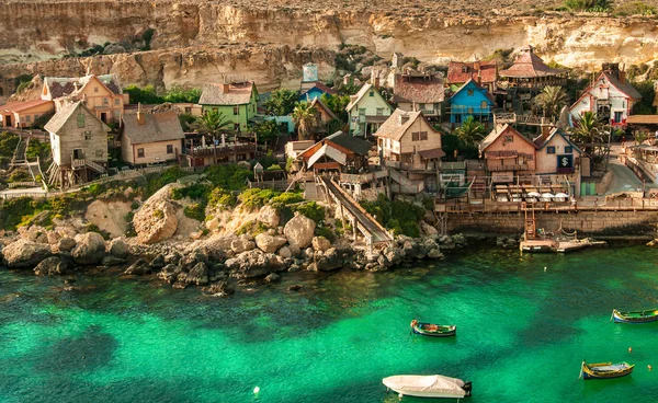 Известная деревня Попай на Мальте — стоковое фото