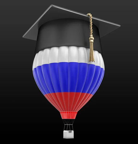 Воздушный шар с российским флагом и градации Кап. Изображение с обтравочного контура — стоковое фото