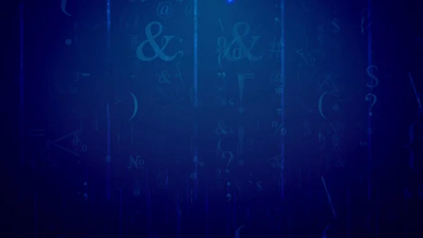Футуристический Рендеринга Закрученного Компьютер Символы Синий Киберпространства Сетью — стоковое фото