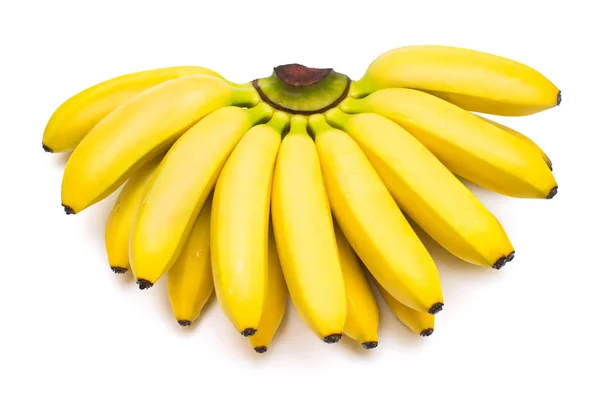 Кучу Ребенка Бананы Изолированные Белом Фоне Плоские Лежал Сверху Вид — стоковое фото
