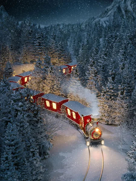 Удивительный милый Рождественский поезд — стоковое фото