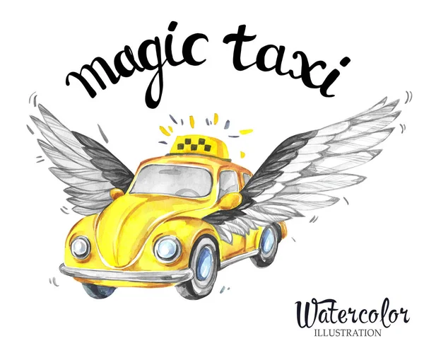 Автомобиль мини-такси с Волшебные Крылья — стоковое фото