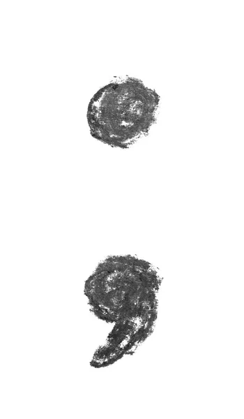 Символ запятой рисованной изолированные — стоковое фото
