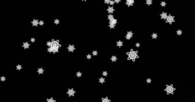 Рождество черный фон со снежинками падения снега сверху, праздник праздничный Рождественский — стоковое видео