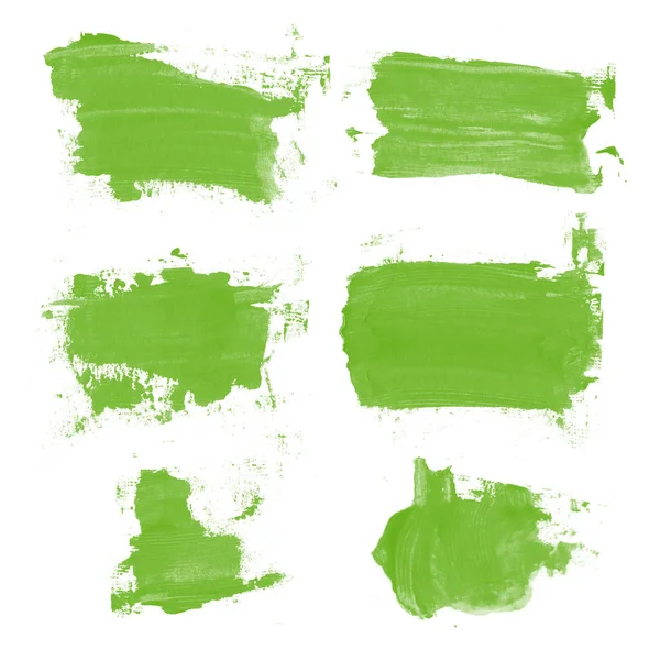 Набор Акварели Зеленый Blob Изолированные Белом Фоне Дизайн Формы Пустой — стоковое фото