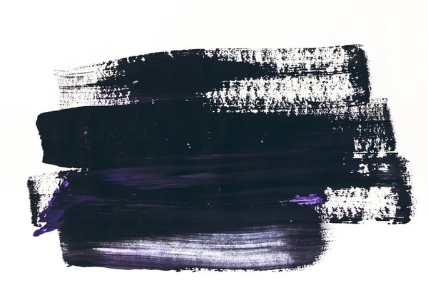 Абстрактной Живописи Темный Фиолетовый Черный Мазки Белом — стоковое фото