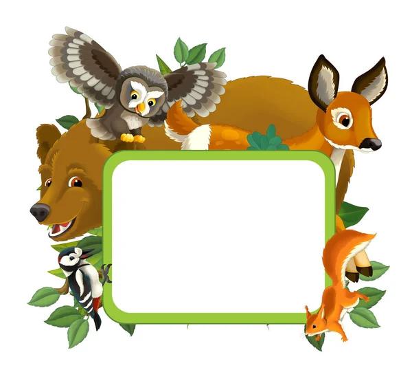 Мультфильм кадр с животными — стоковое фото