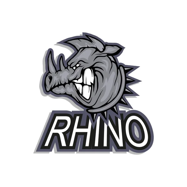 Злой носорог логотип — стоковый вектор