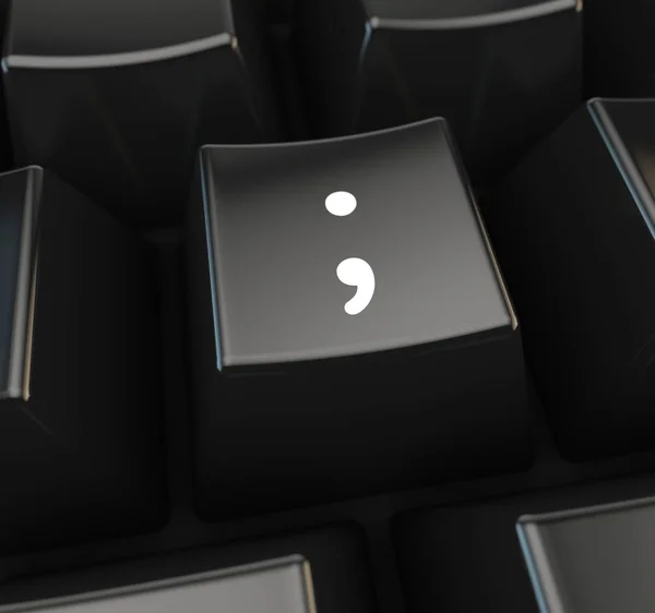 Белый знак на черной клавиатуре кнопку — стоковое фото