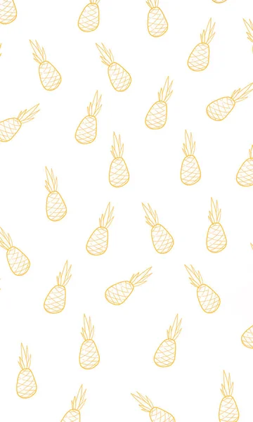 Симпатичные ананас мультфильм шаблон — стоковое фото