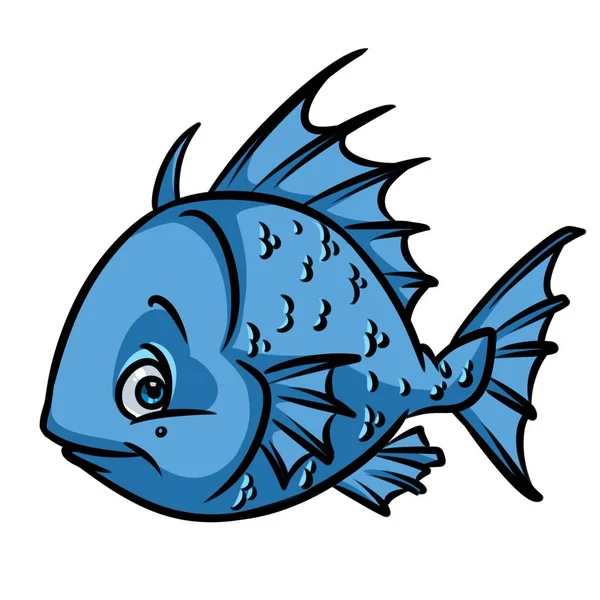 Синяя мультяшная рыбка ерш — стоковое фото