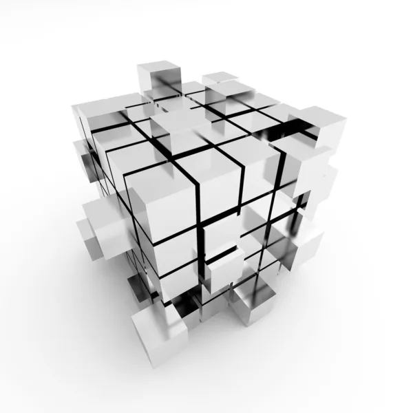 Строительство абстрактный куб — стоковое фото