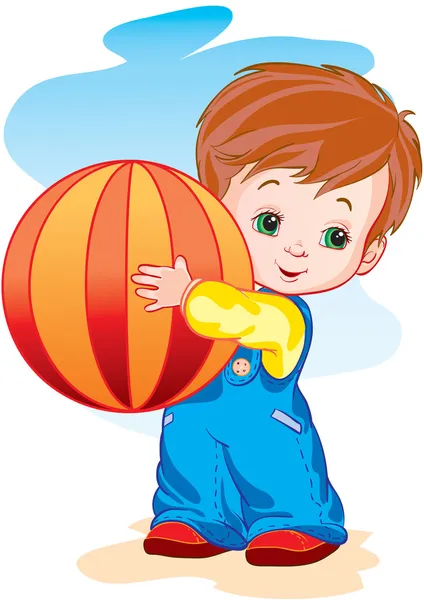 Ребенок с шаром — стоковый вектор