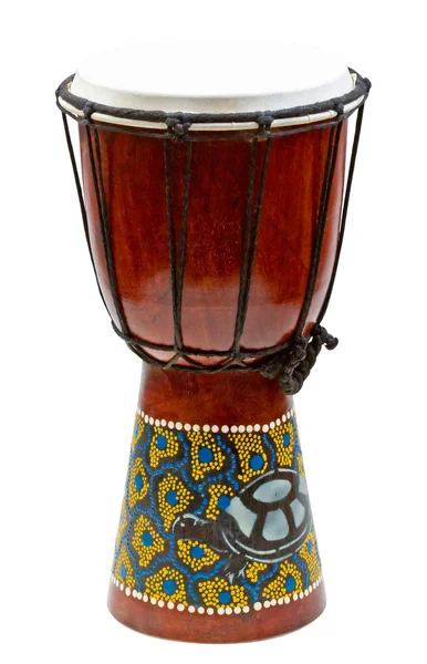 Традиционный ручной барабан изолированные на белом — стоковое фото