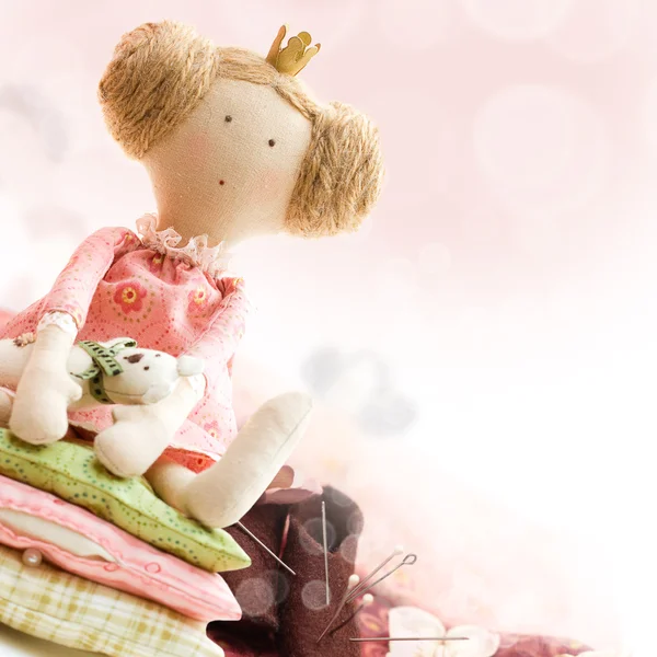Принцесса куклы, текстильные и швейные аксессуары — стоковое фото