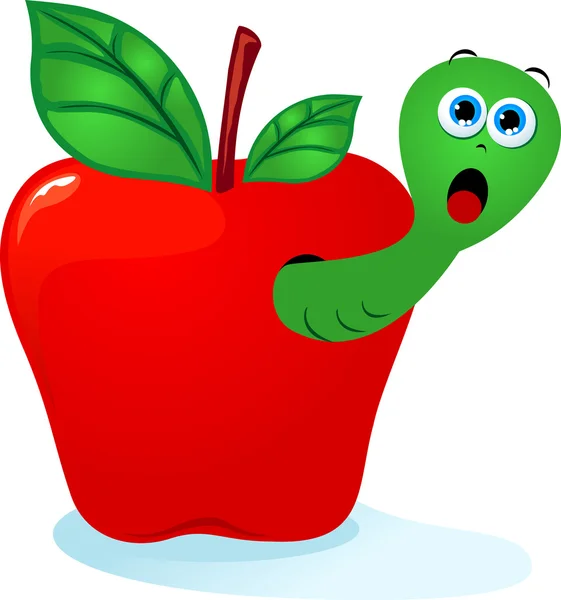 Apple и червь — стоковое фото
