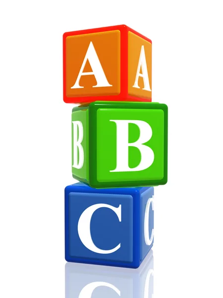 ABC цветные кубики кучи — стоковое фото