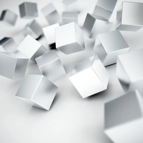 Серый металлик кубов — стоковое фото