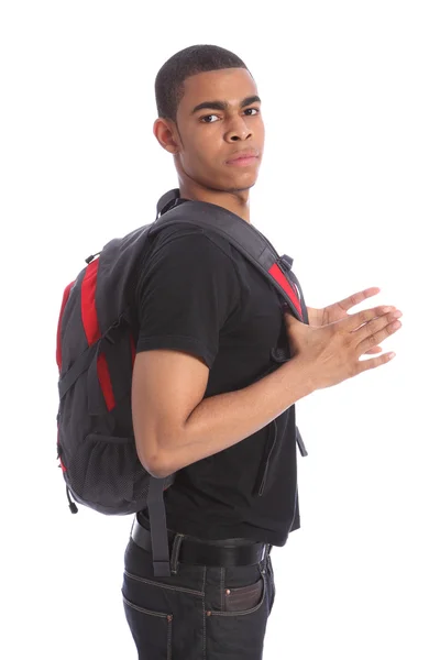 Афро-американских подростков студента с мешок школы — стоковое фото
