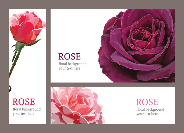 Шаблон приглашения с розами — стоковый вектор