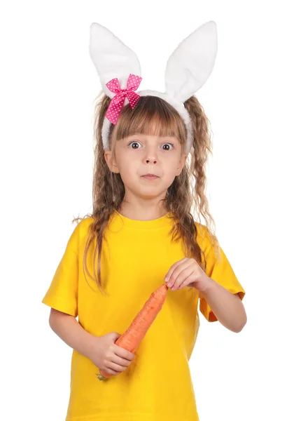 Маленькая девочка с ушками зайчика — стоковое фото
