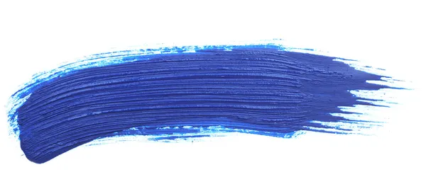 Синий инсульта кистью, изолированные на белом фоне — стоковое фото