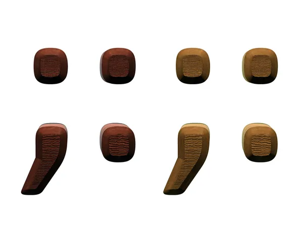 3D деревянные запятой, период, запятая компьютерная 3d визуализация фото — стоковое фото