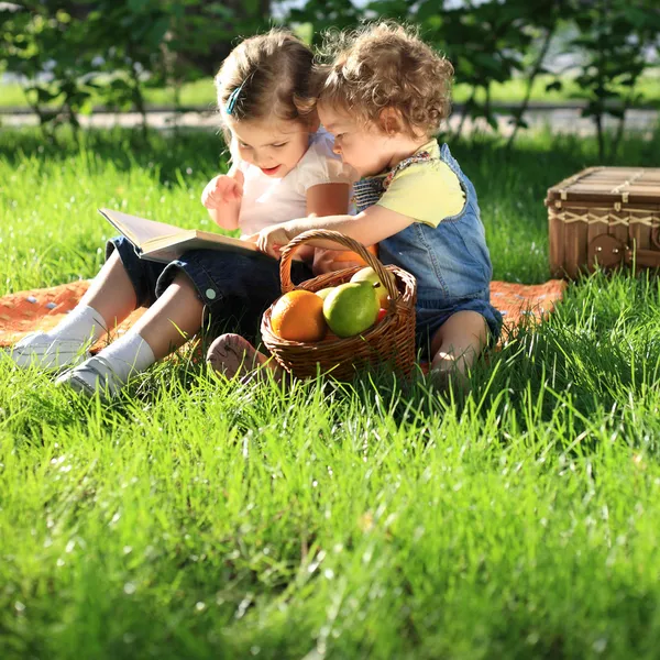 Дети на пикник — стоковое фото