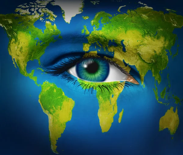 Человеческий глаз планеты Земля — стоковое фото