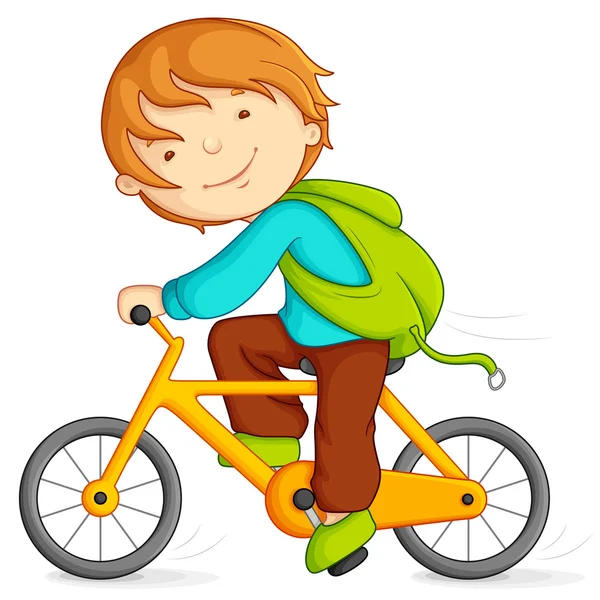 Мальчик Велоспорт — стоковый вектор