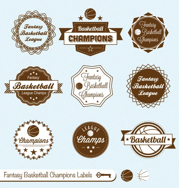 Векторный набор: Фантазия баскетбольной лиги чемпионов — стоковый вектор